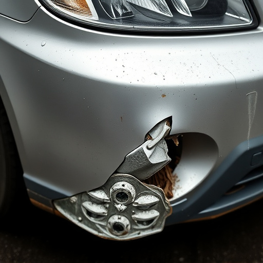 damaged car bumper