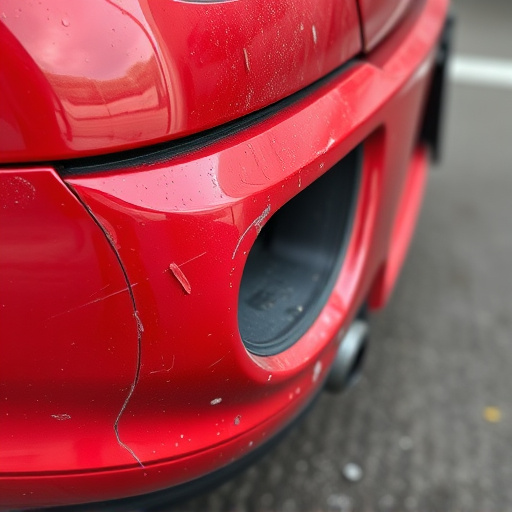 damaged car bumper