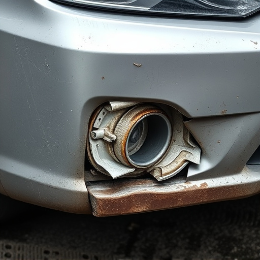 damaged car bumper