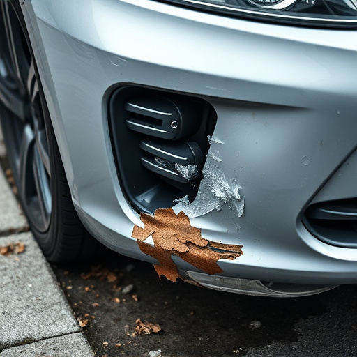 damaged car bumper