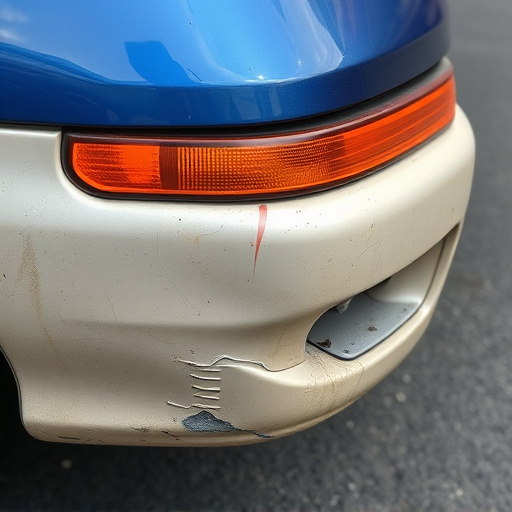 damaged car bumper