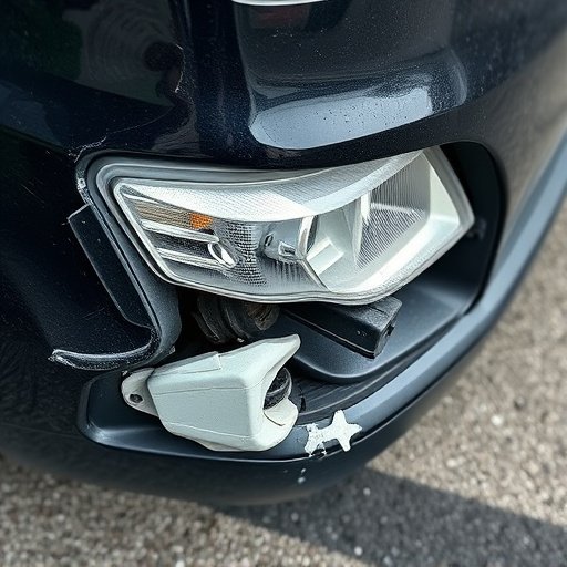 damaged car bumper