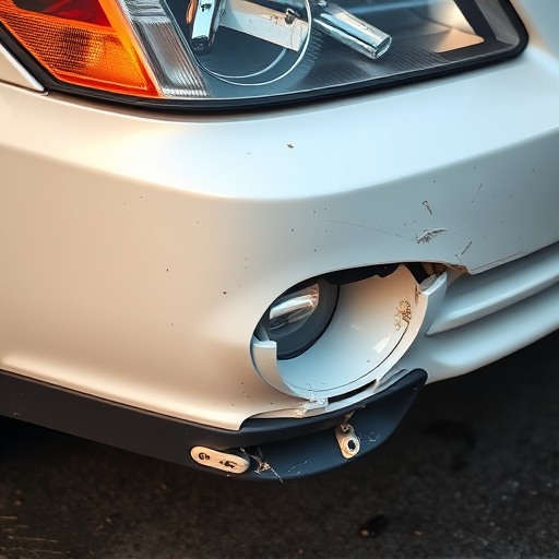 damaged car bumper