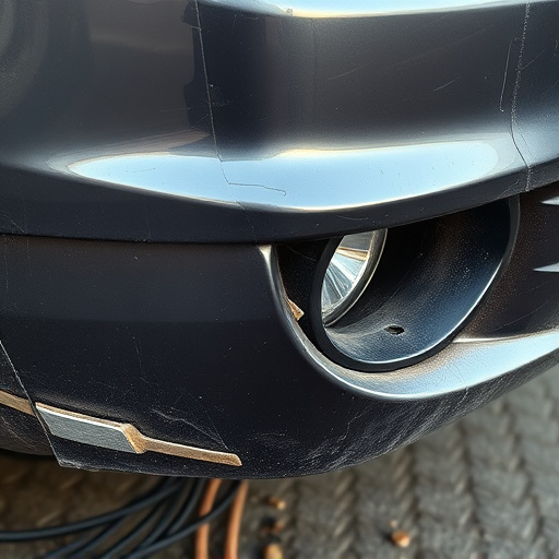 damaged car bumper