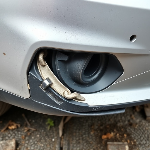 damaged car bumper