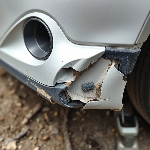 damaged car bumper