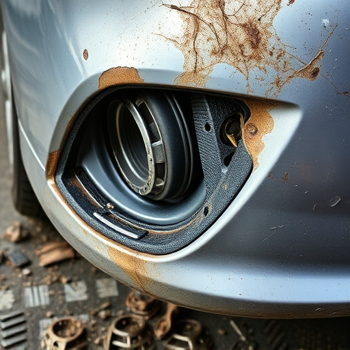 damaged car bumper