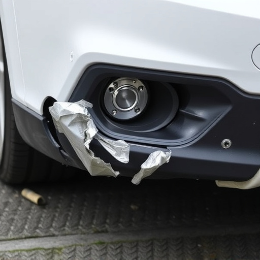 damaged car bumper