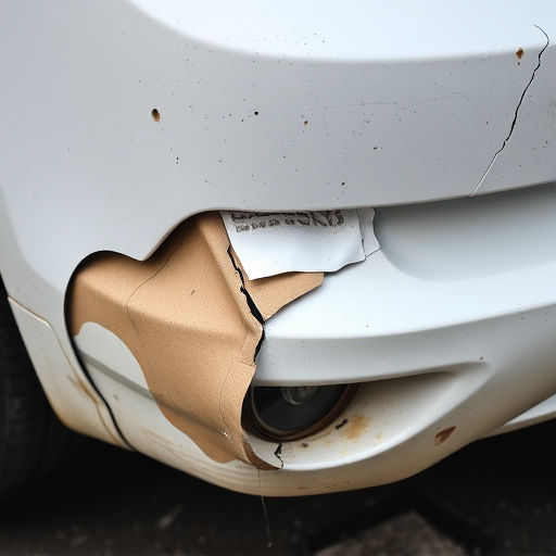 damaged car bumper