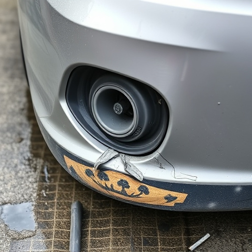 damaged car bumper