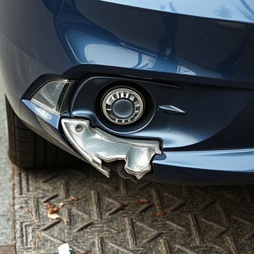 damaged car bumper