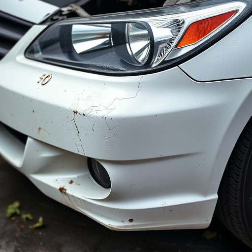 damaged car bumper