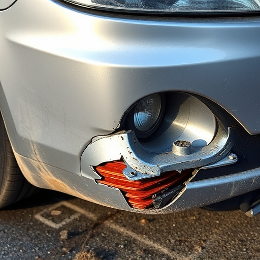 damaged car bumper