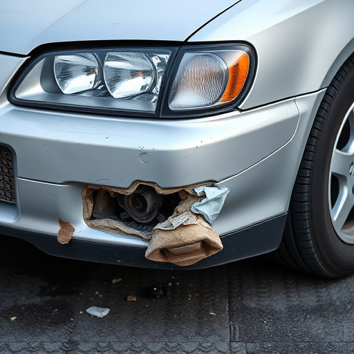 damaged car bumper