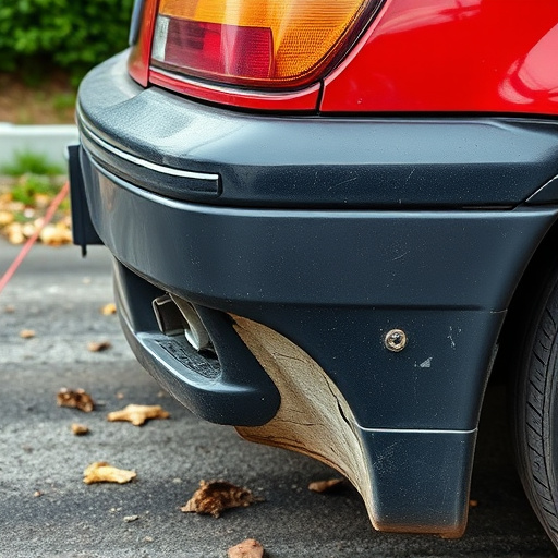 damaged car bumper