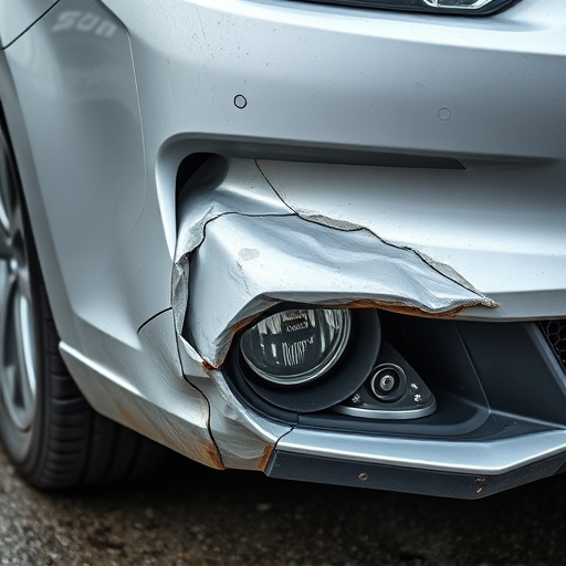 damaged car bumper