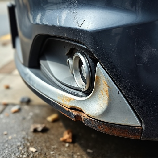 damaged car bumper