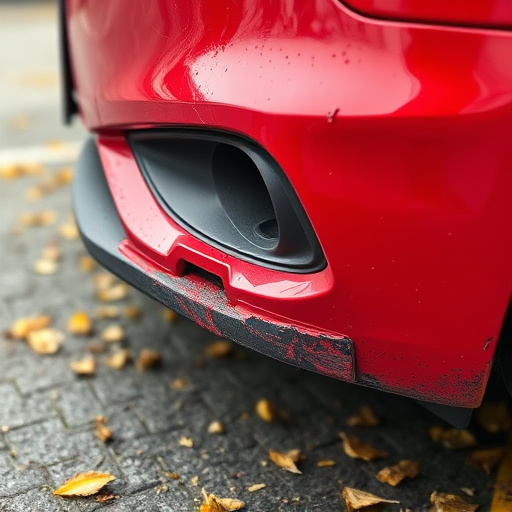 damaged car bumper