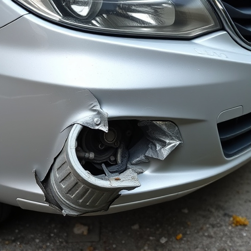 damaged car bumper