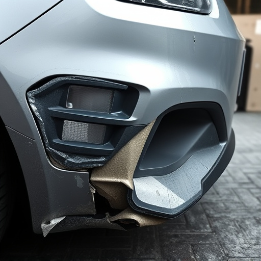 damaged car bumper