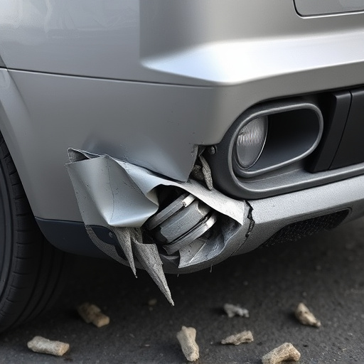 damaged car bumper