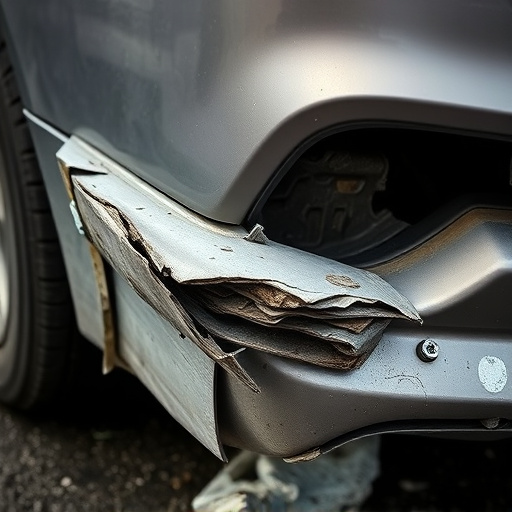 damaged car bumper