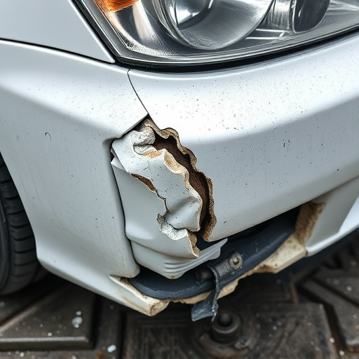 damaged car bumper