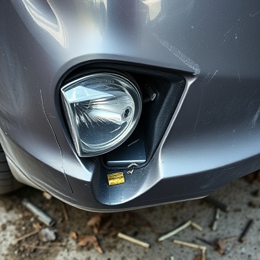 damaged car bumper