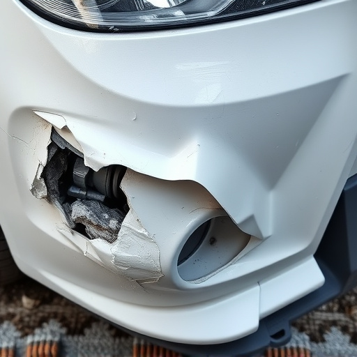 damaged car bumper