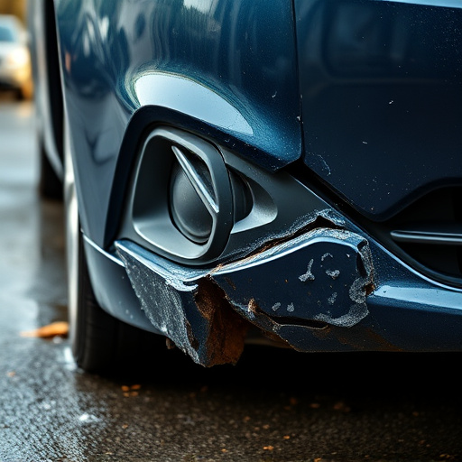 damaged car bumper