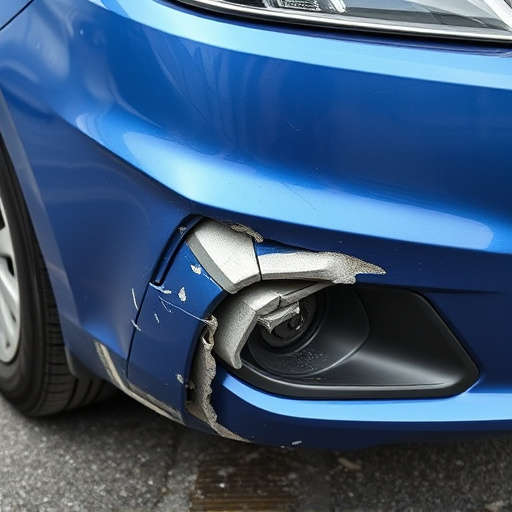 damaged car bumper