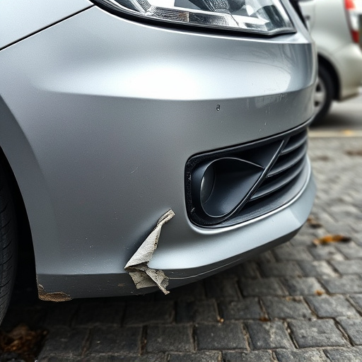 damaged car bumper