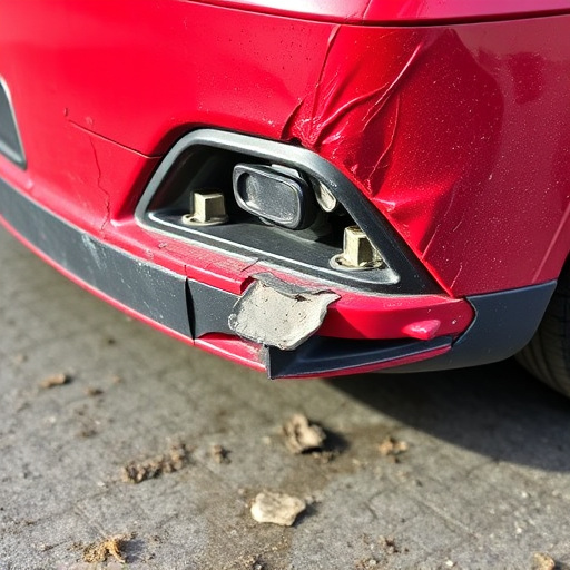 damaged car bumper