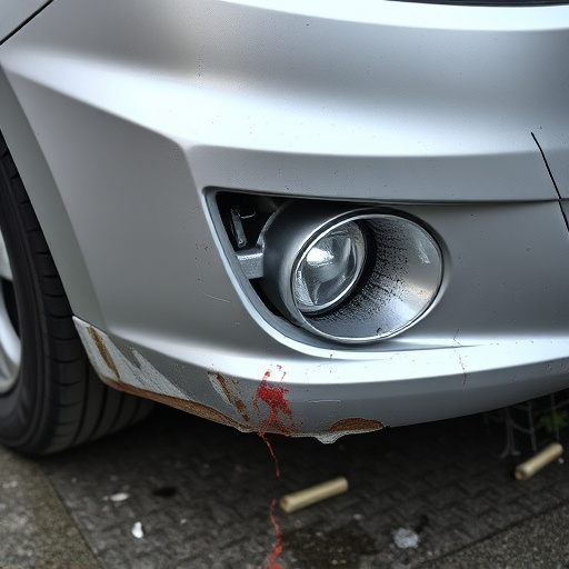 damaged car bumper