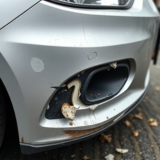 damaged car bumper