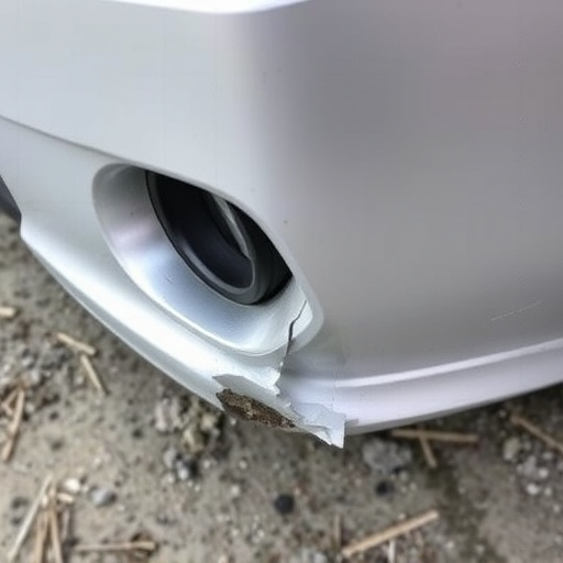 damaged car bumper