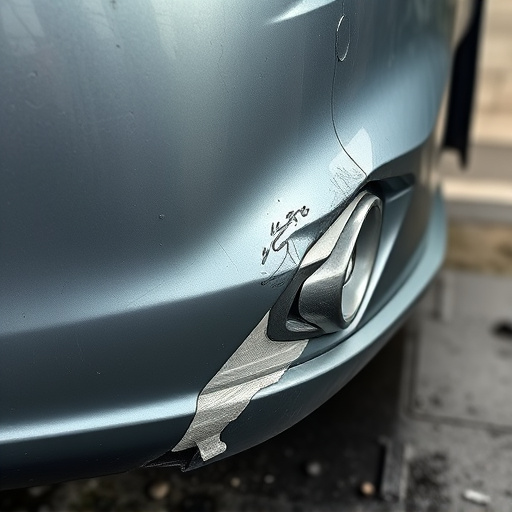 damaged car bumper