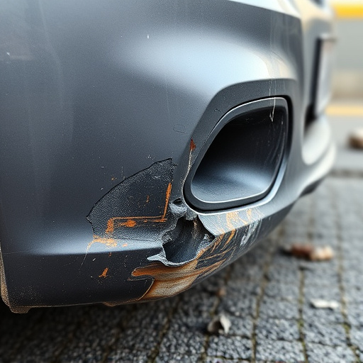 damaged car bumper