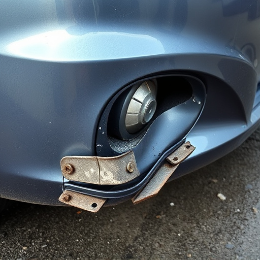 damaged car bumper