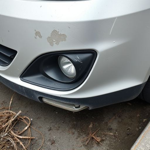 damaged car bumper