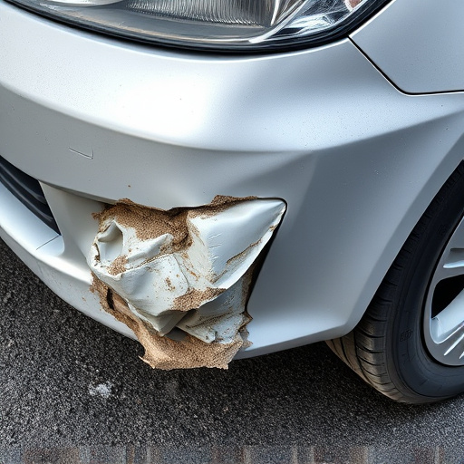 damaged car bumper