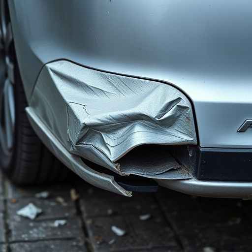 damaged car bumper