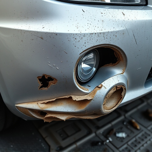 damaged car bumper