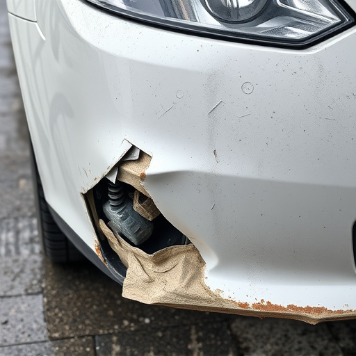 damaged car bumper