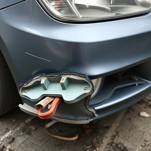 damaged car bumper