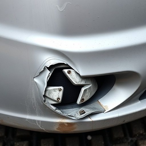 damaged car bumper