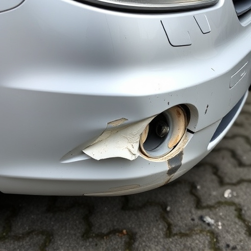 damaged car bumper