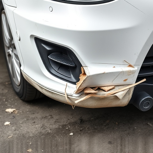 damaged car bumper