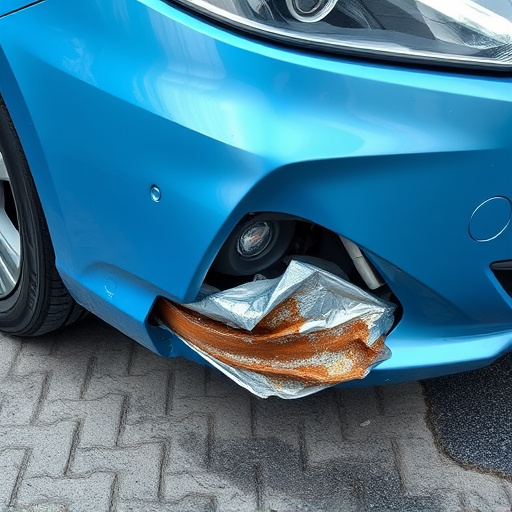 damaged car bumper