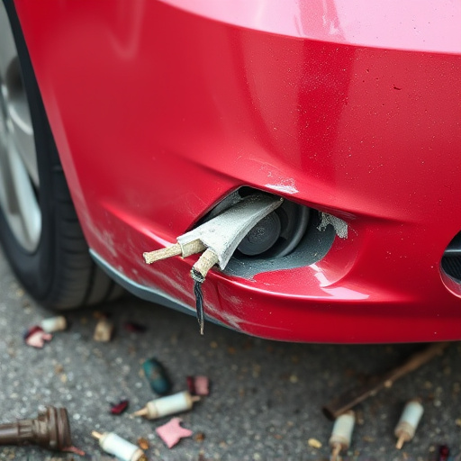damaged car bumper